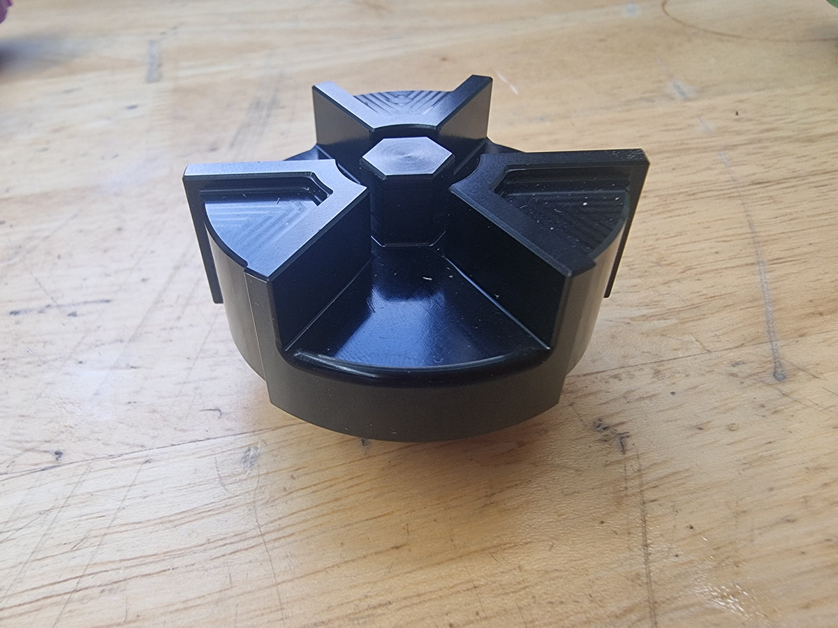 custome billet oil cap, black cnc anodized, 10mm