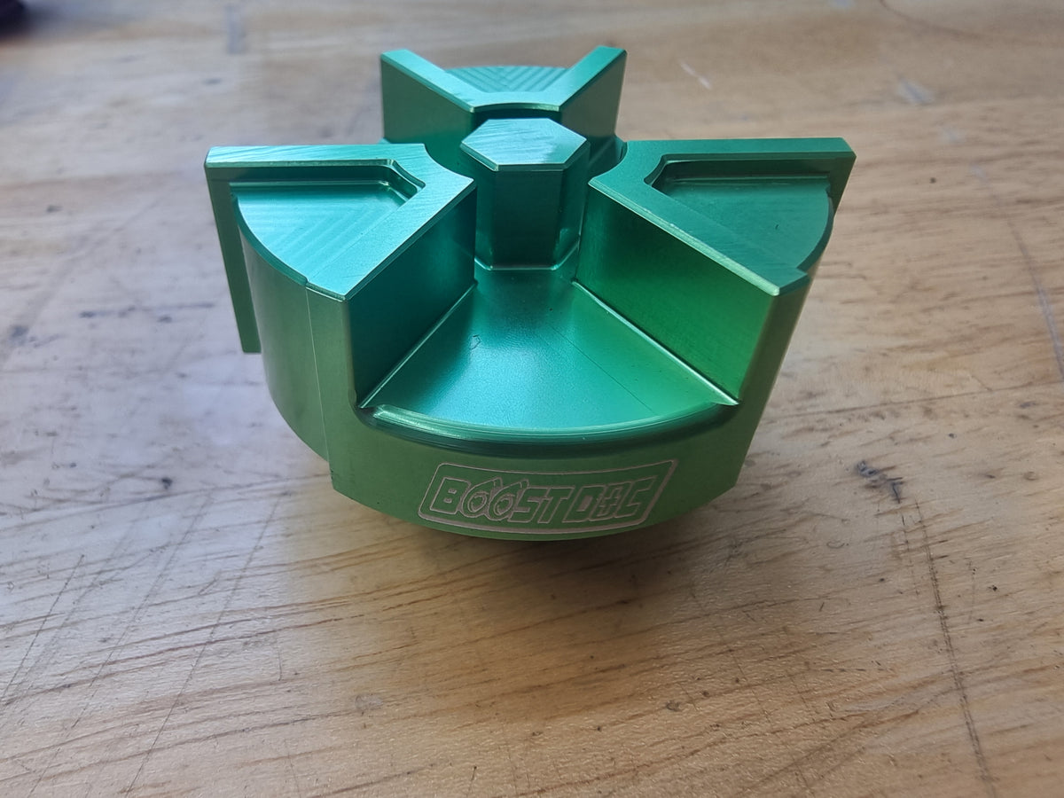 billet cnc RB oil cap, green anodised, custom racing cap