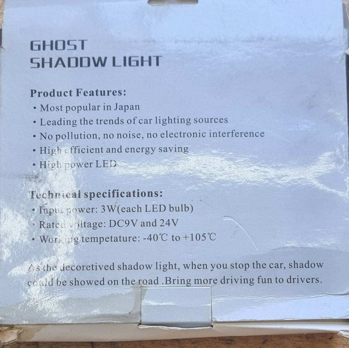 Ghost Shadow lights instructions