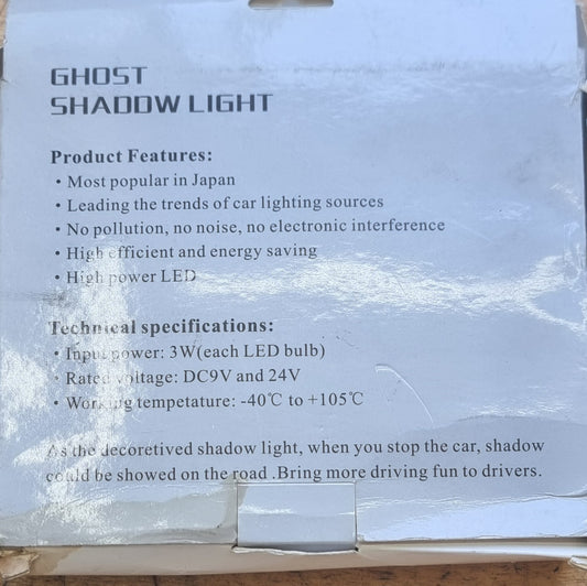 Ghost Shadow lights instructions