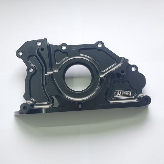 Two RB oil pump delete kits, one in black and one in silver, displayed on a white background skyline replacement parts genuine oem nissan part