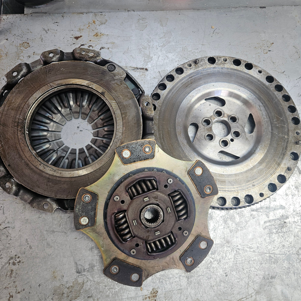 RB25 RB30 push type clutch kit, with chrome moly light weight flywheel.