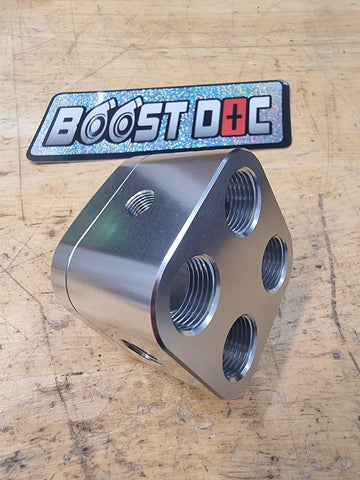 Top radiator hose adapter, AN10 AN08 hose connection, billet cnc adapter