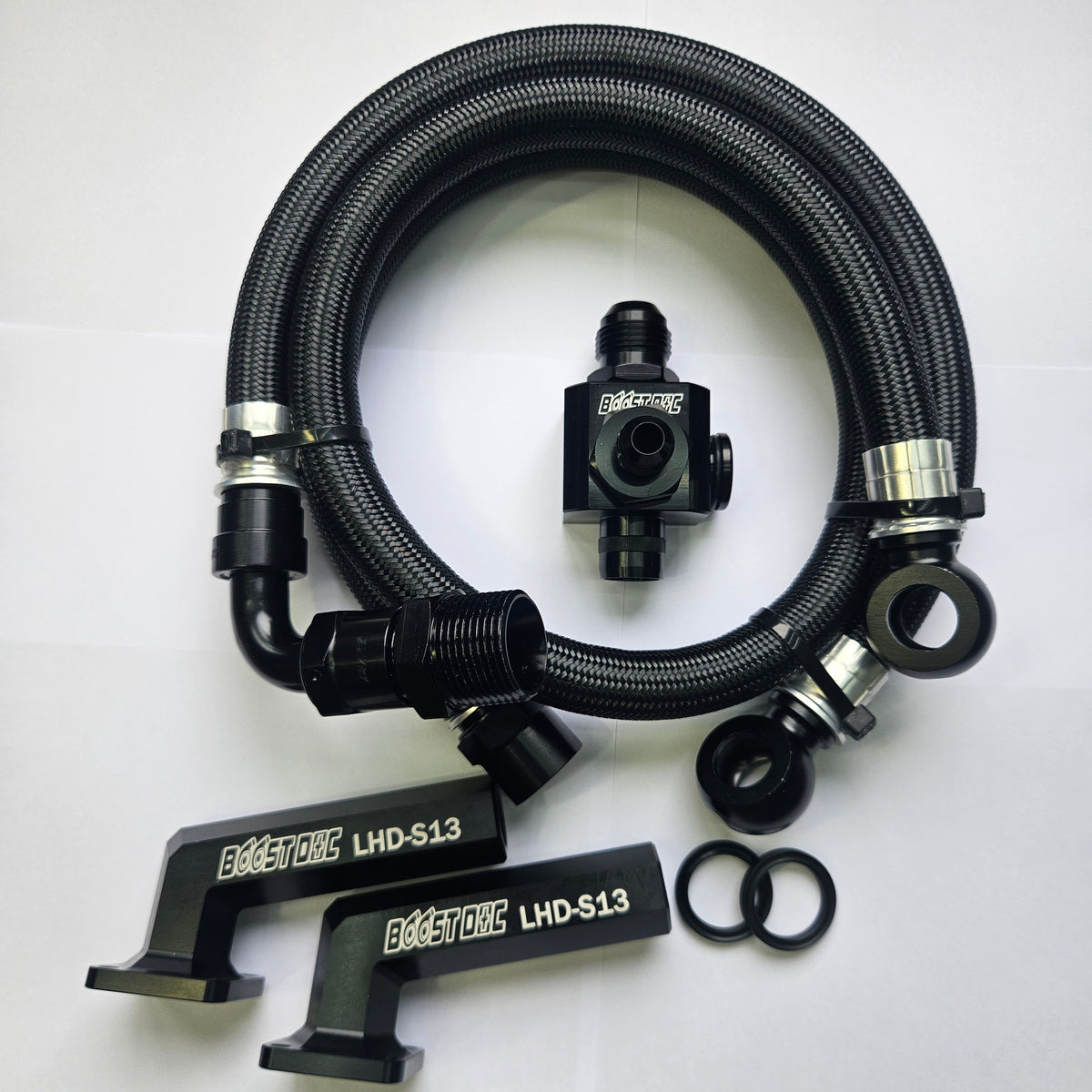 Nissan Silvia S13 heater coolant hose upgrade replacement hose kit. BMRS hose.
replaces split, rusty, cracked stock parts for leak free upgrade.