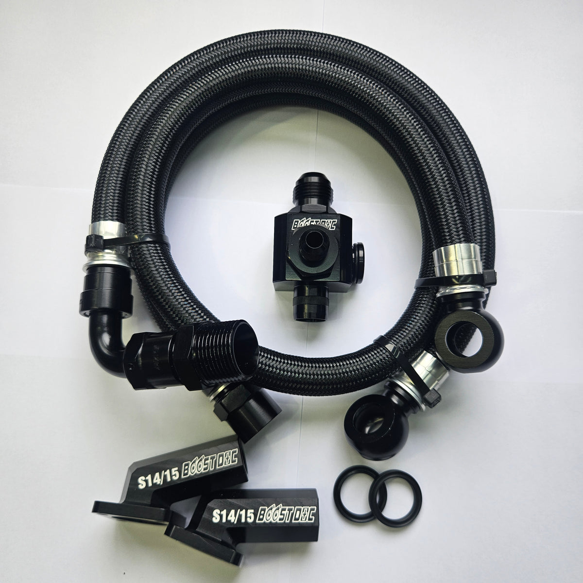 Nissan Silvia S14 S15 heater coolant hose upgrade hose kit, AN10 BMRS kit, fits RB engines. 