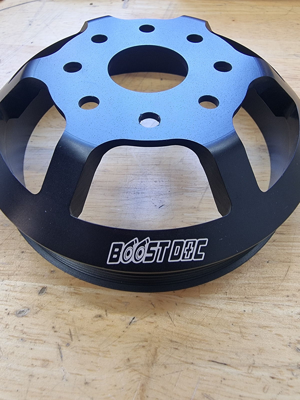 Lightweight TB48 under drive water pump pulley, cnc billet, reduces water pump cavitation, stop belt squeal, direct fit