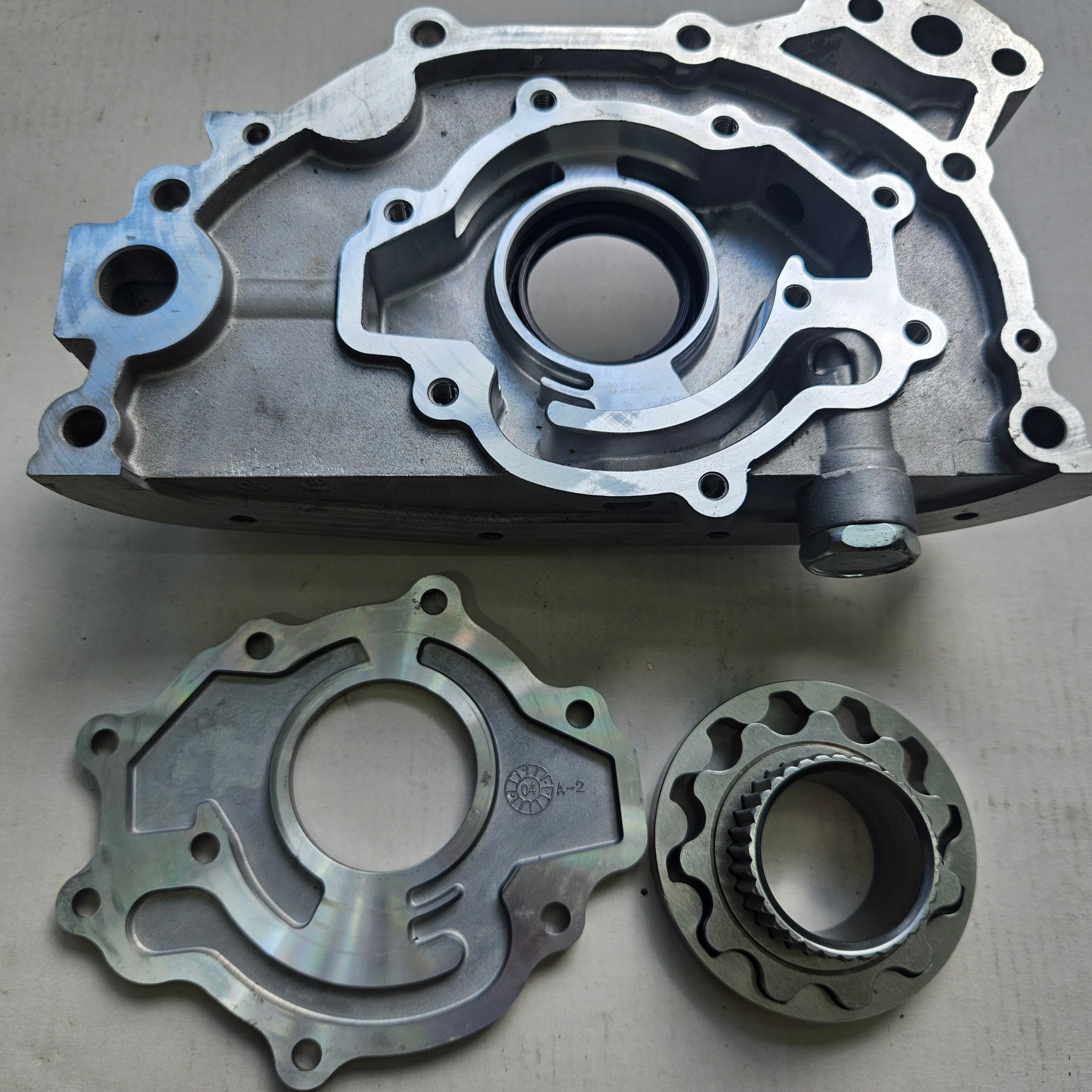 N1 oil pump with billet oil pump gears and spline drive collar.
