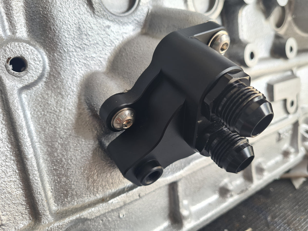 billet cnc skyline and GTR remote oil filter housing kit.