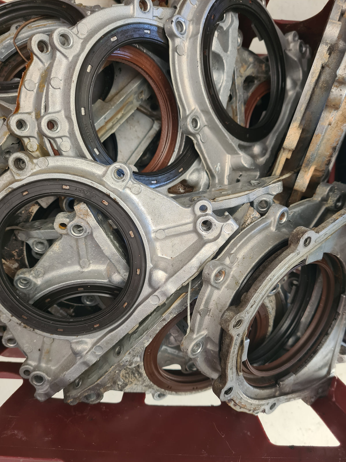 Nissan Skyline RB rear main seal housing. stock cast unit.