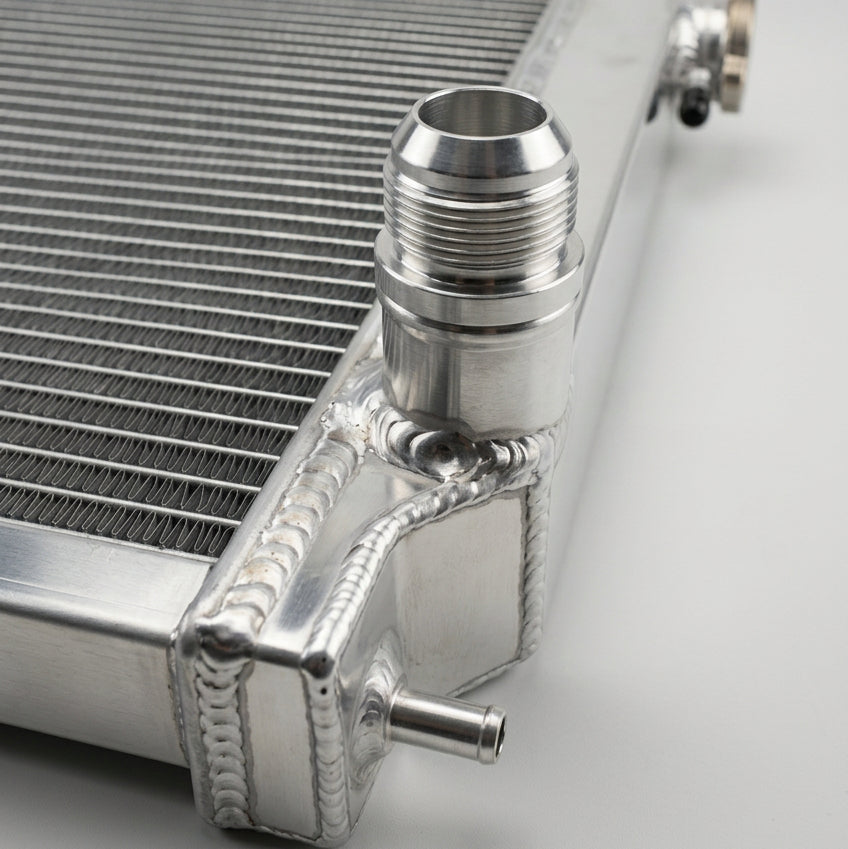 billet alloy cnc an16 radiator press fit hose fitting bung plug nipple connected to radiator
